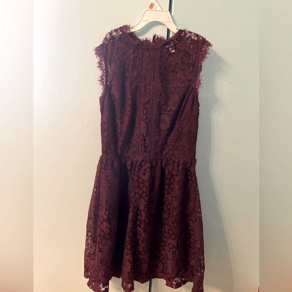 Burgundy Lace Dress